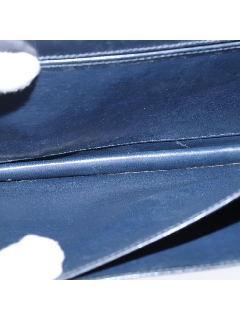 Authentic CELINE Shoulder Bag Leather Navy Gold - Picture 3 of 16